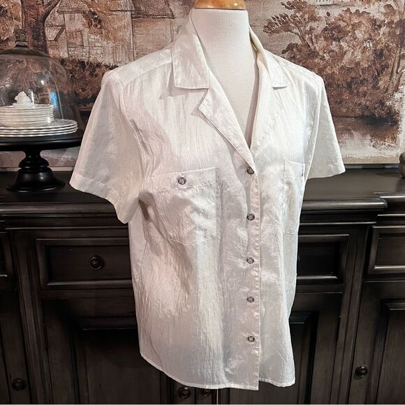 Plus Size Laura & Jayne Collection Off White Blouse Short Sleeve size 16 - Picture 1 of 7